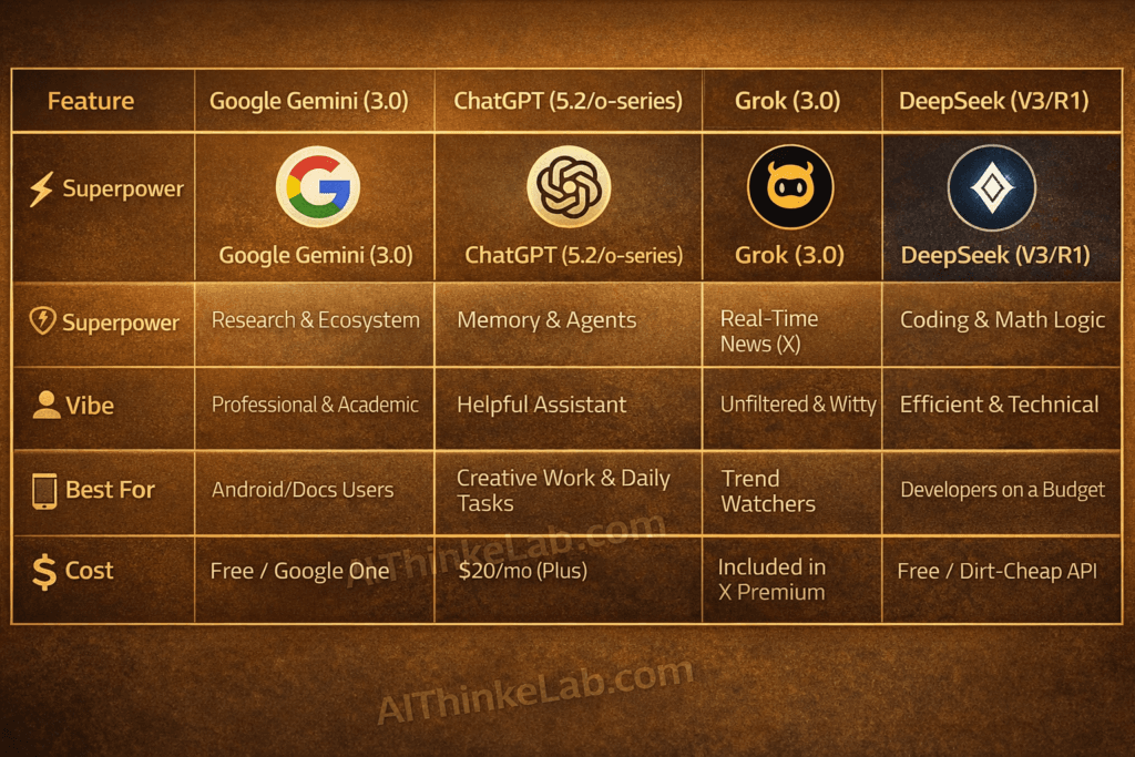 AI Tool Comparision Chart