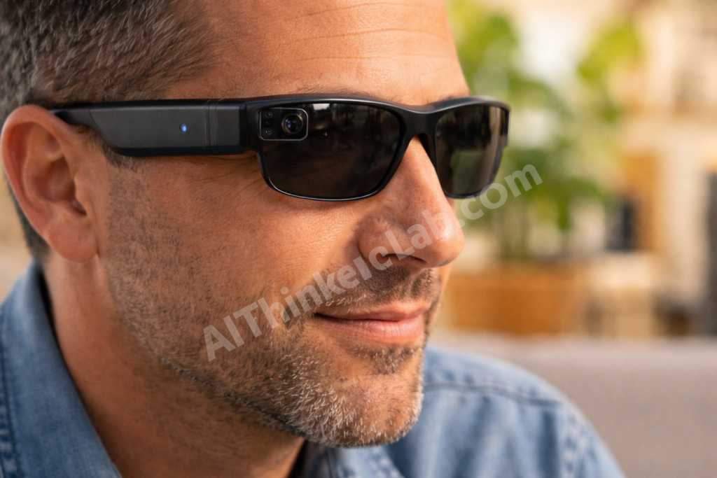 Envision AI smart glasses for blind users with built-in camera for real-time scene description