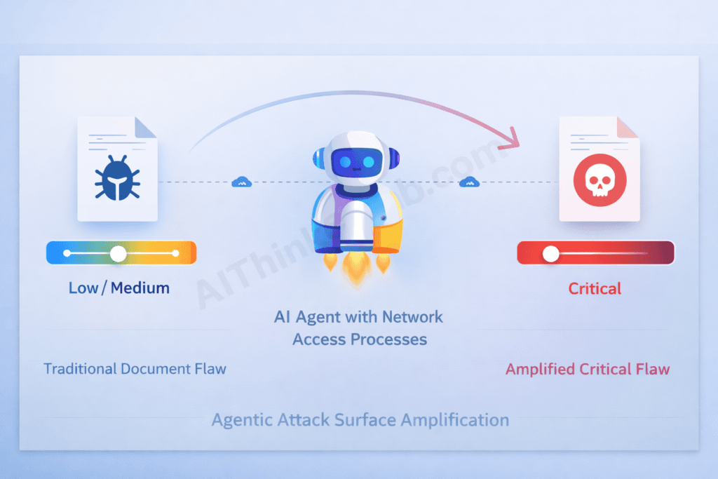 Agentic Attack Surface Amplification framework diagram — AI agent security risk model